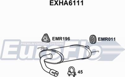 EuroFlo EXHA6111 - Глушник вихлопних газів кінцевий autocars.com.ua