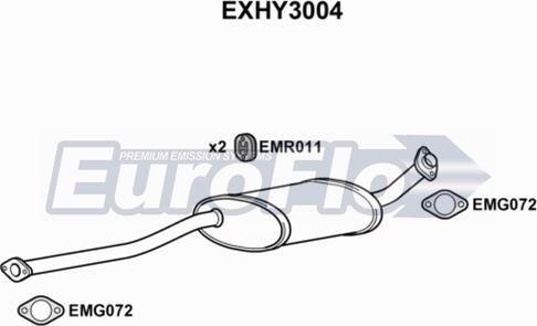 EuroFlo EXHY3004 - Середній глушник вихлопних газів autocars.com.ua