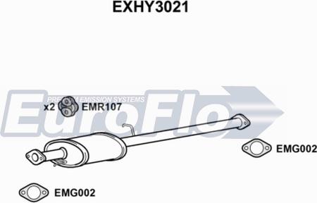 EuroFlo EXHY3021 - Середній глушник вихлопних газів autocars.com.ua