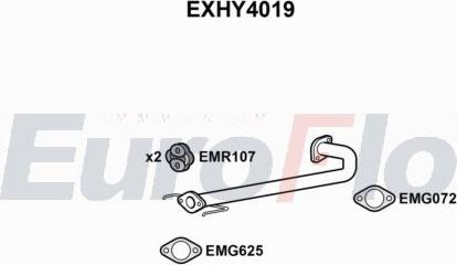 EuroFlo EXHY4019 - Вкладиш глушника, глушник вихлопних газів кінцевий autocars.com.ua