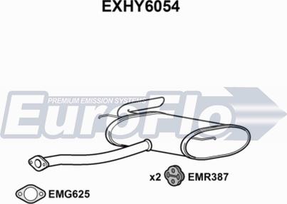 EuroFlo EXHY6054 - Глушник вихлопних газів кінцевий autocars.com.ua