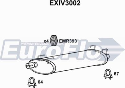 EuroFlo EXIV3002 - Середній глушник вихлопних газів autocars.com.ua