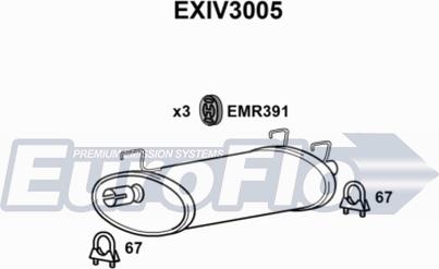 EuroFlo EXIV3005 - Середній глушник вихлопних газів autocars.com.ua