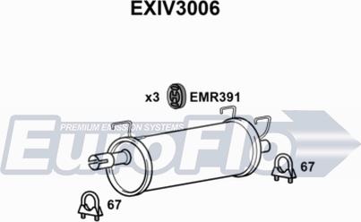 EuroFlo EXIV3006 - Середній глушник вихлопних газів autocars.com.ua