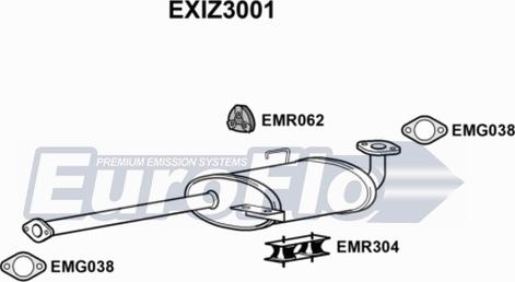 EuroFlo EXIZ3001 - Середній глушник вихлопних газів autocars.com.ua