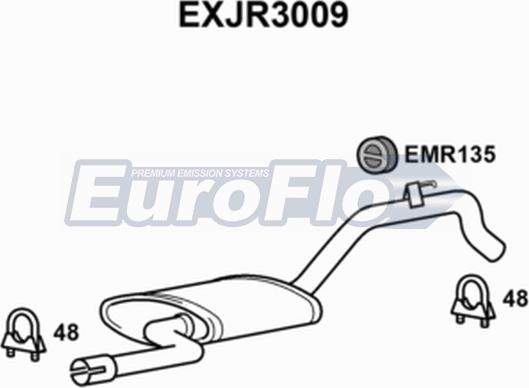 EuroFlo EXJR3009 - Середній глушник вихлопних газів autocars.com.ua