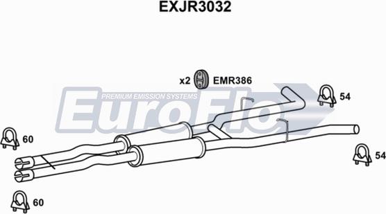 EuroFlo EXJR3032 - Середній глушник вихлопних газів autocars.com.ua