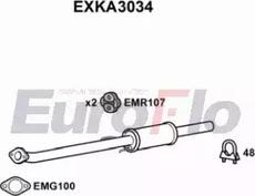 EuroFlo EXKA3034 - Середній глушник вихлопних газів autocars.com.ua