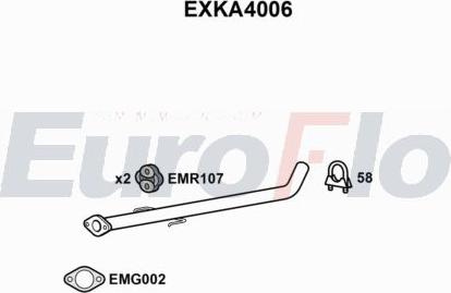 EuroFlo EXKA4006 - Вкладиш глушника, глушник вихлопних газів кінцевий autocars.com.ua