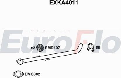 EuroFlo EXKA4011 - Вкладиш глушника, глушник вихлопних газів кінцевий autocars.com.ua