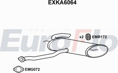 EuroFlo EXKA6064 - Вкладиш глушника, глушник вихлопних газів кінцевий autocars.com.ua