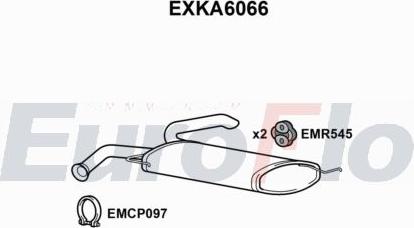 EuroFlo EXKA6066 - Вкладиш глушника, глушник вихлопних газів кінцевий autocars.com.ua