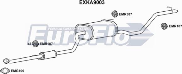 EuroFlo EXKA9003 - Середній / кінцевий глушник ОГ autocars.com.ua