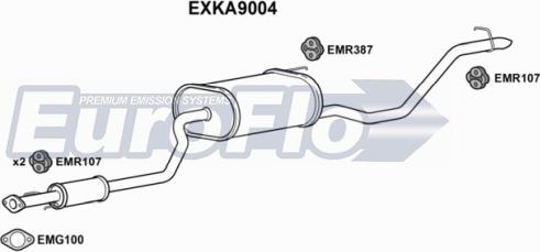 EuroFlo EXKA9004 - Середній / кінцевий глушник ОГ autocars.com.ua