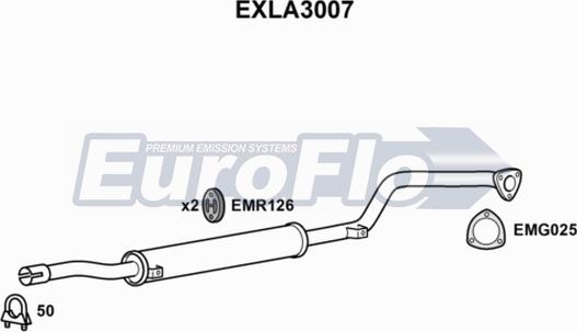 EuroFlo EXLA3007 - Середній глушник вихлопних газів autocars.com.ua