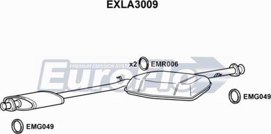 EuroFlo EXLA3009 - Середній глушник вихлопних газів autocars.com.ua