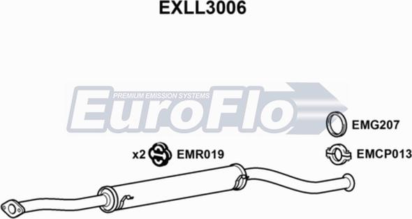 EuroFlo EXLL3006 - Средний глушитель выхлопных газов autodnr.net