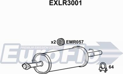 EuroFlo EXLR3001 - Середній глушник вихлопних газів autocars.com.ua