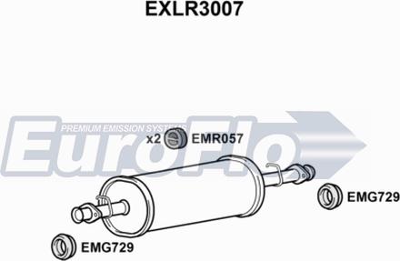 EuroFlo EXLR3007 - Середній глушник вихлопних газів autocars.com.ua