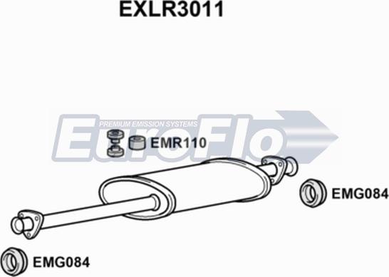 EuroFlo EXLR3011 - Середній глушник вихлопних газів autocars.com.ua