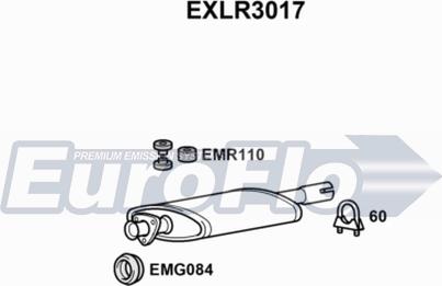 EuroFlo EXLR3017 - Середній глушник вихлопних газів autocars.com.ua
