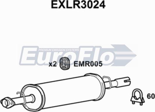 EuroFlo EXLR3024 - Середній глушник вихлопних газів autocars.com.ua