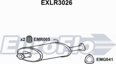 EuroFlo EXLR3026 - Середній глушник вихлопних газів autocars.com.ua