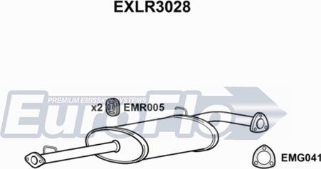 EuroFlo EXLR3028 - Середній глушник вихлопних газів autocars.com.ua