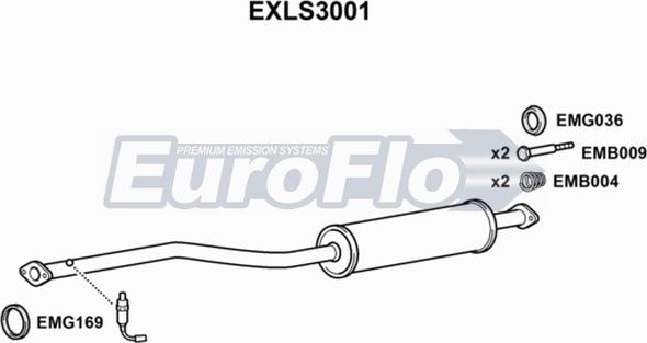 EuroFlo EXLS3001 - Середній глушник вихлопних газів autocars.com.ua