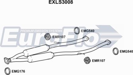 EuroFlo EXLS3008 - Середній глушник вихлопних газів autocars.com.ua