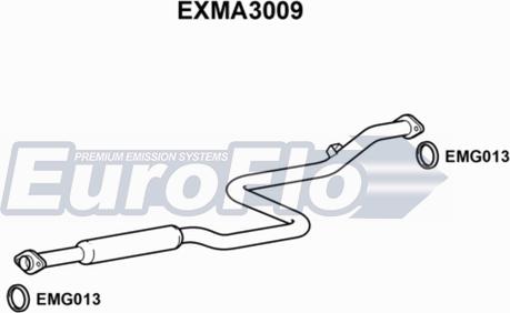 EuroFlo EXMA3009 - Середній глушник вихлопних газів autocars.com.ua