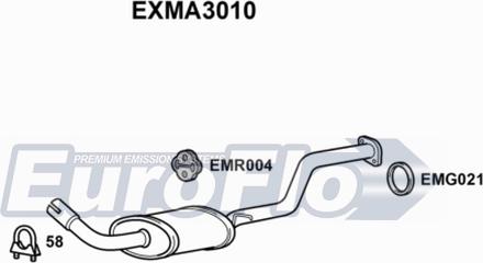 EuroFlo EXMA3010 - Середній глушник вихлопних газів autocars.com.ua