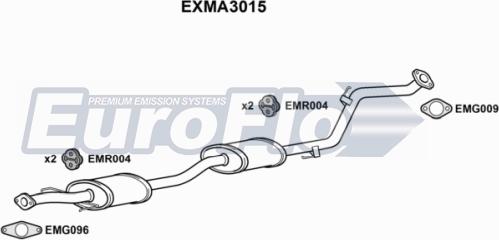 EuroFlo EXMA3015 - Середній глушник вихлопних газів autocars.com.ua