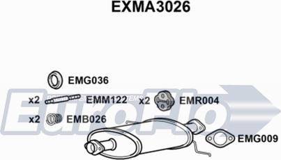 EuroFlo EXMA3026 - Середній глушник вихлопних газів autocars.com.ua