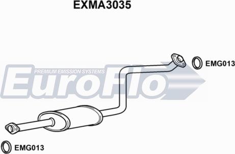 EuroFlo EXMA3035 - Середній глушник вихлопних газів autocars.com.ua