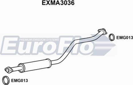 EuroFlo EXMA3036 - Середній глушник вихлопних газів autocars.com.ua