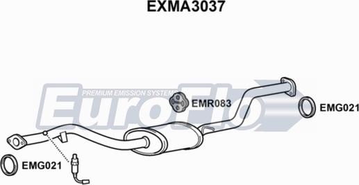 EuroFlo EXMA3037 - Середній глушник вихлопних газів autocars.com.ua