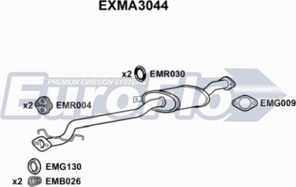 EuroFlo EXMA3044 - Середній глушник вихлопних газів autocars.com.ua