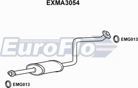 EuroFlo EXMA3054 - Середній глушник вихлопних газів autocars.com.ua