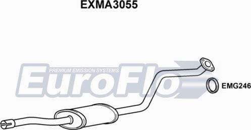 EuroFlo EXMA3055 - Середній глушник вихлопних газів autocars.com.ua