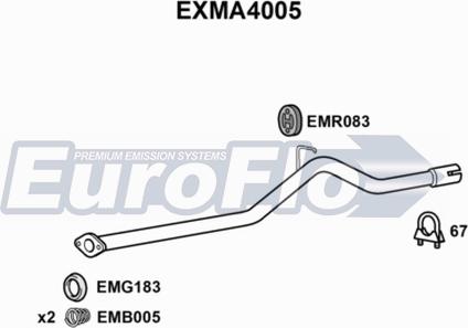 EuroFlo EXMA4005 - Труба вихлопного газу autocars.com.ua