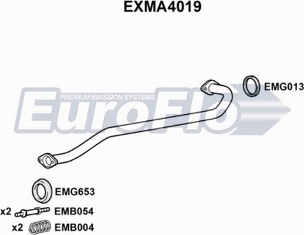 EuroFlo EXMA4019 - Труба вихлопного газу autocars.com.ua