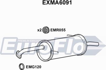 EuroFlo EXMA6091 - Глушник вихлопних газів кінцевий autocars.com.ua