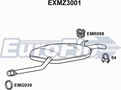 EuroFlo EXMZ3001 - Середній глушник вихлопних газів autocars.com.ua