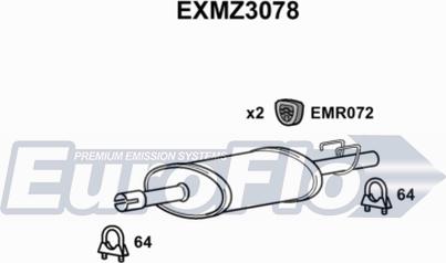 EuroFlo EXMZ3078 - Середній глушник вихлопних газів autocars.com.ua