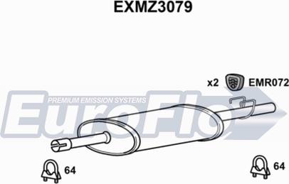 EuroFlo EXMZ3079 - Середній глушник вихлопних газів autocars.com.ua
