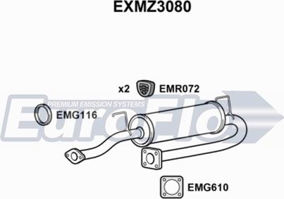 EuroFlo EXMZ3080 - Середній глушник вихлопних газів autocars.com.ua