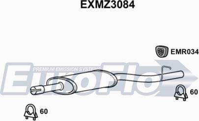 EuroFlo EXMZ3084 - Середній глушник вихлопних газів autocars.com.ua