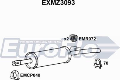 EuroFlo EXMZ3093 - Середній глушник вихлопних газів autocars.com.ua