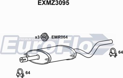 EuroFlo EXMZ3095 - Середній глушник вихлопних газів autocars.com.ua